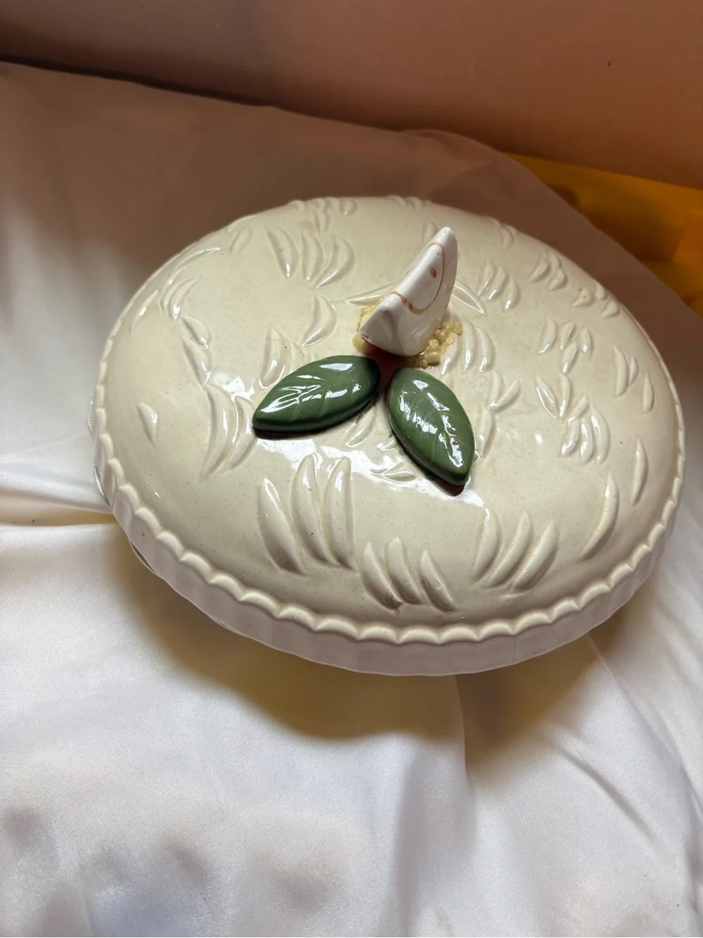 Vintage Ceramic Apple Pie Recipe Server Dish With Lid